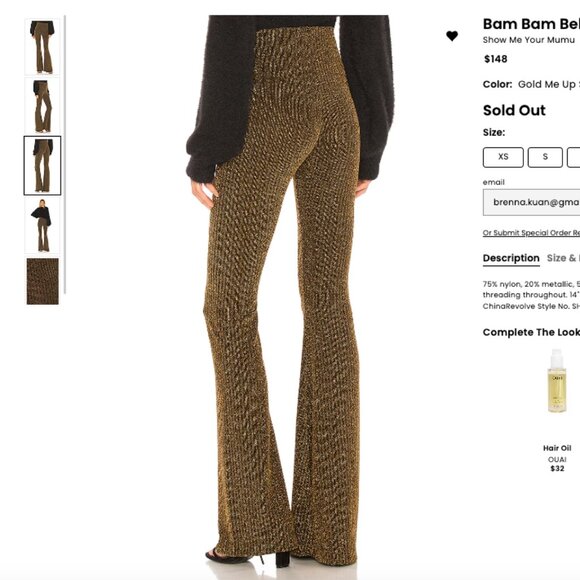 Show Me Your Mumu Bam Bam Bells Gold Me Up Stripe XS - Picture 13 of 14